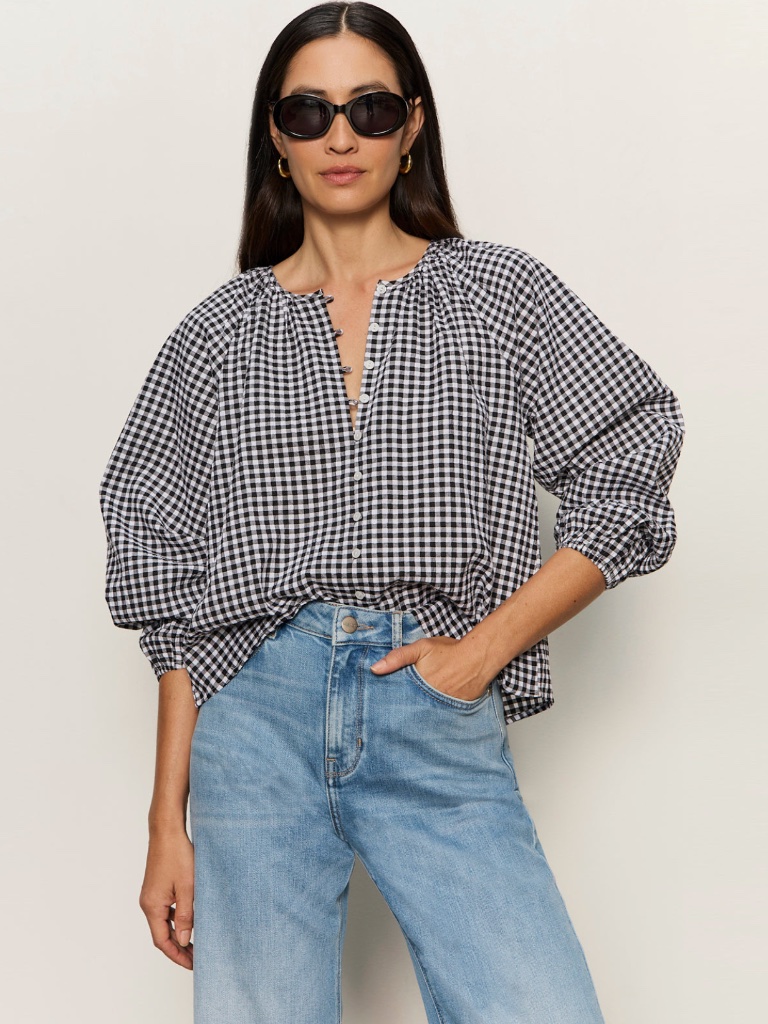 Perfect Gingham Button Blouse